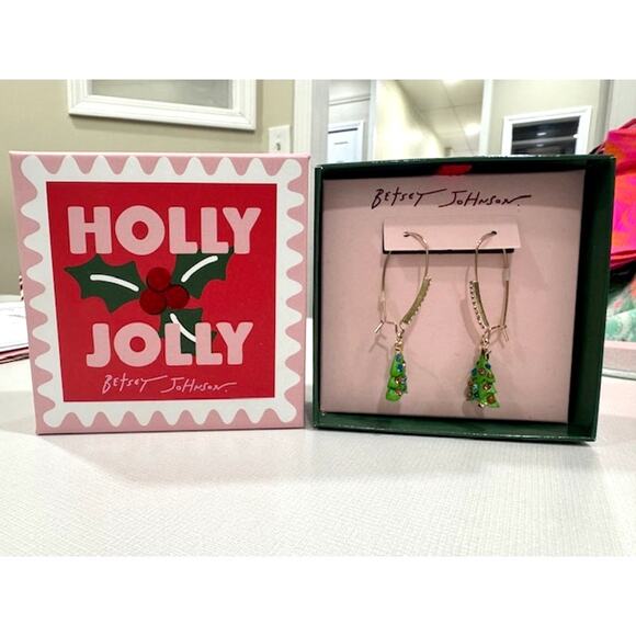 Betsey Johnson Christmas Tree Earrings - Picture 1 of 4
